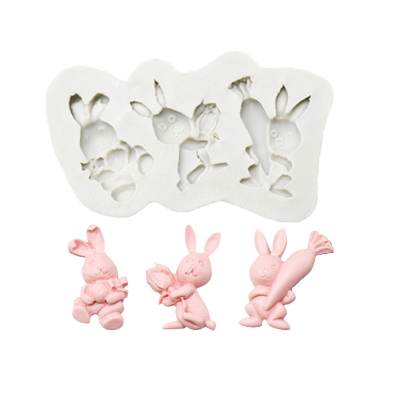 Cake decorating mold Easter Egg Bunny rabbits Fondant Cake Baking Silicone Mold
