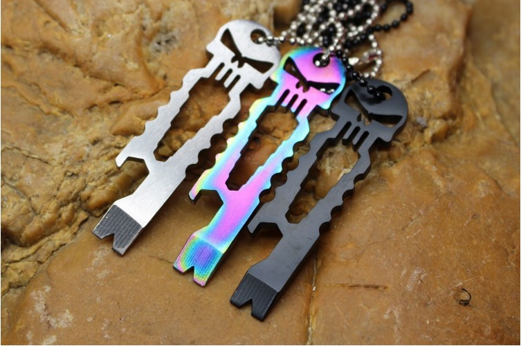 2016年新品 惩罚者开瓶器 骷髅头多工能工具卡片小刀 随身易带