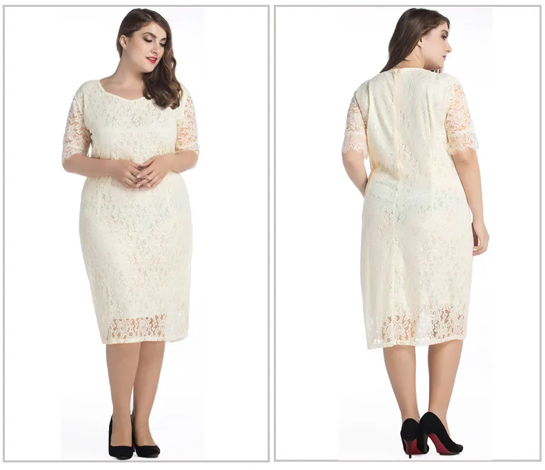 Fat Women Bodycon Dress Plus Size 10XL Fat Women Party Dress Lady Lace Office Dresses