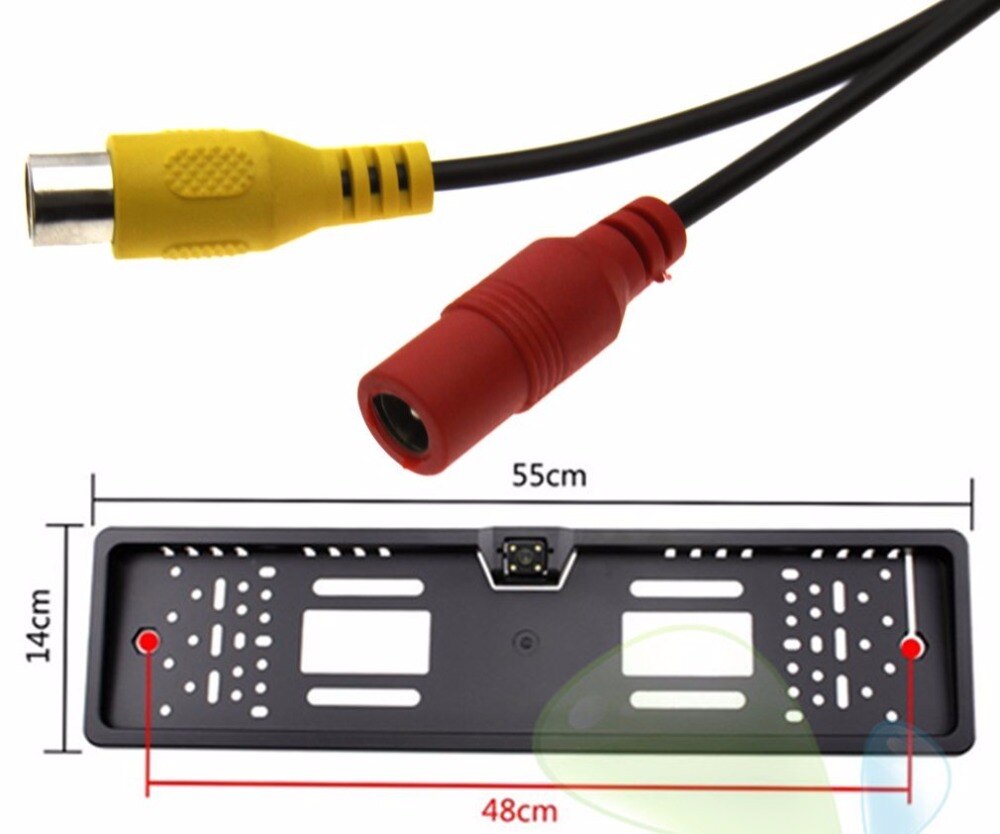 Podofo汽车后视摄像头欧盟欧洲汽车牌照板框架防水自动汽车反向备份（1）