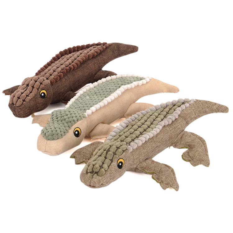 plush crocodile dog toy