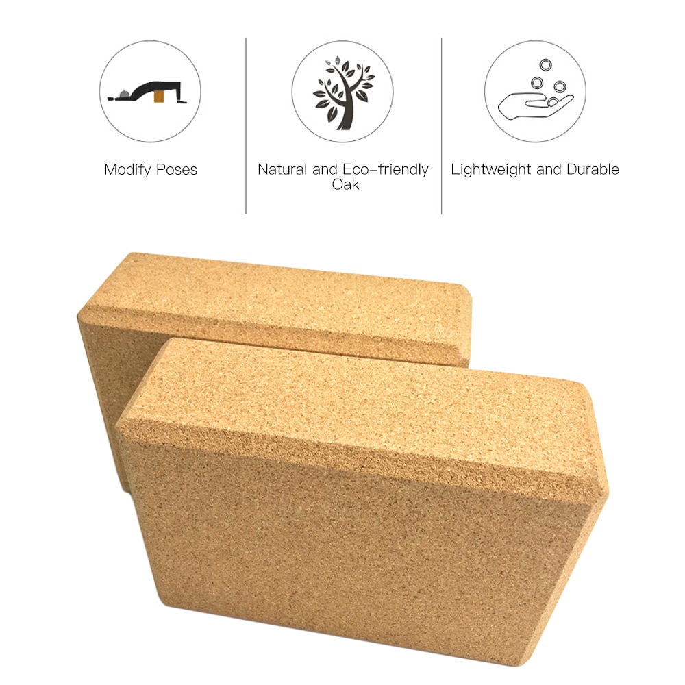 1pc Restorative Yoga Plain Eco-Friendly Cork Yoga Block