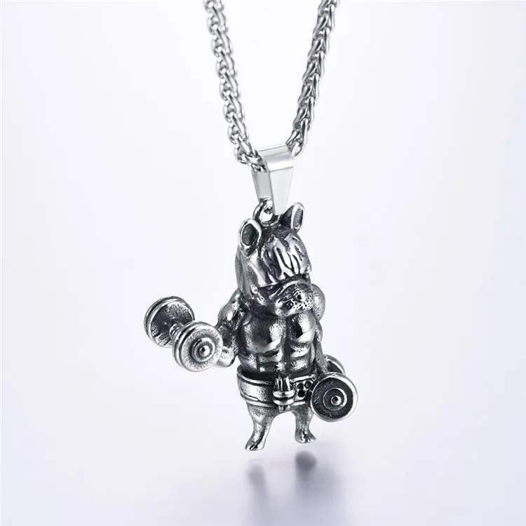 U7 Mens Chain 316L Stainless Steel Puppy Bull Statement Cool French Bulldog Necklace Pendant for Boy