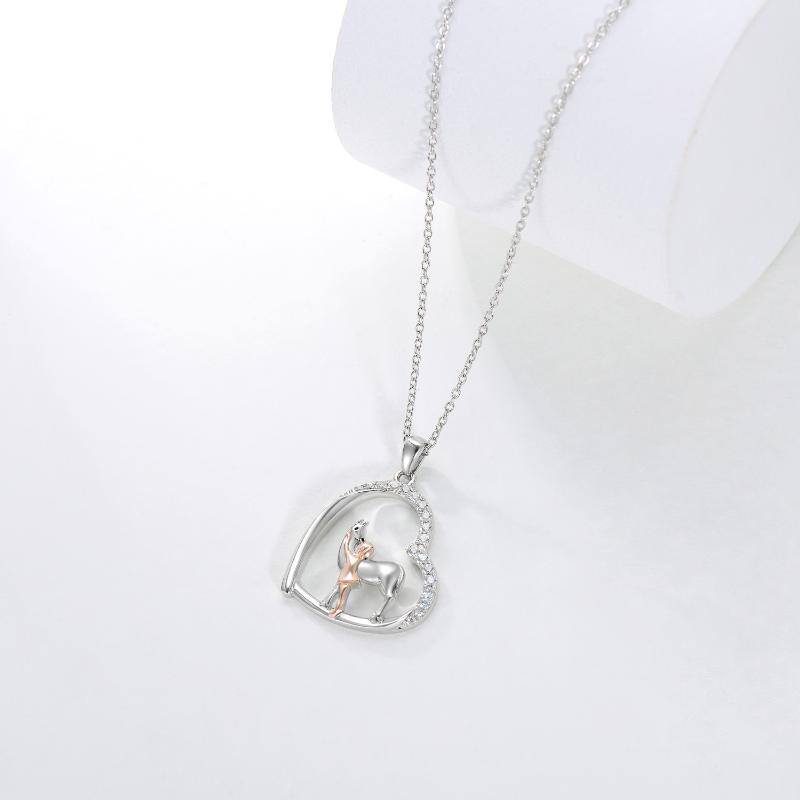 Sparkling silver necklace with horse pendant