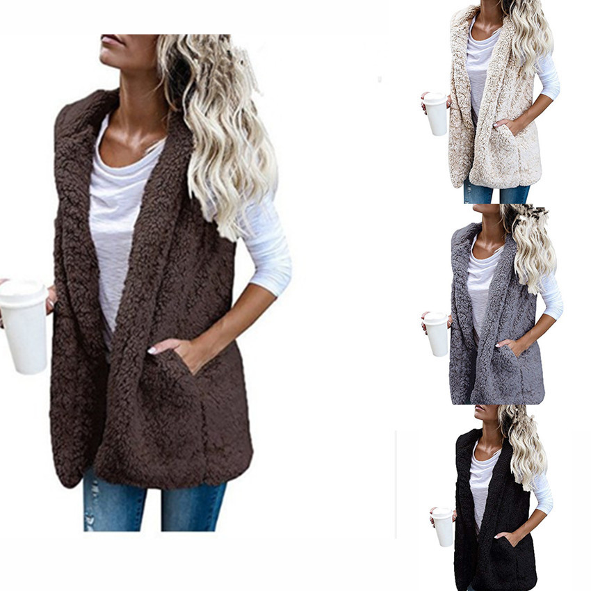 Fashion Hooded Cardigan Sleeveless Vest Sweater Jacket shopper-ever.myshopify.com