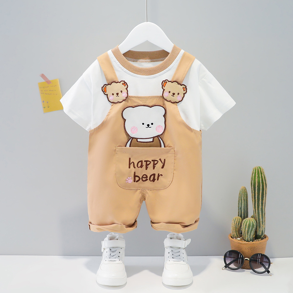 Children’s Clothing Men And Women Baby Summer Cartoon Short-sleeved Overalls