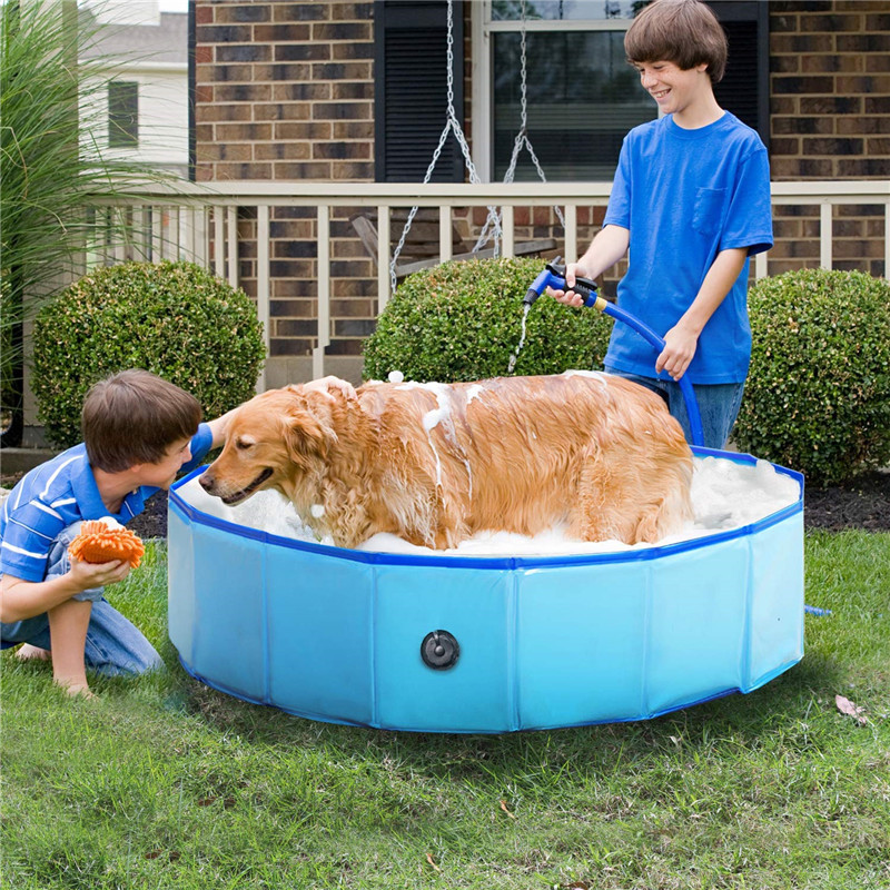 Foldable Dog Pool Pet Bath Swimming Tub Bathtub Outdoor Indoor