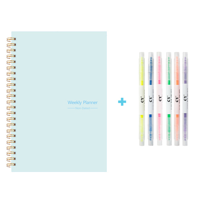 Weekly undated Agenda Planner Notebook Diary A5 Weekly to-do list Habit tracker