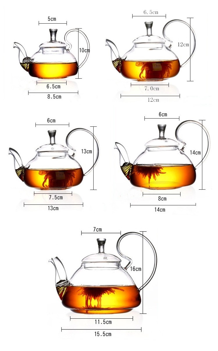 Casablanca tea kettle glass collection dimensions