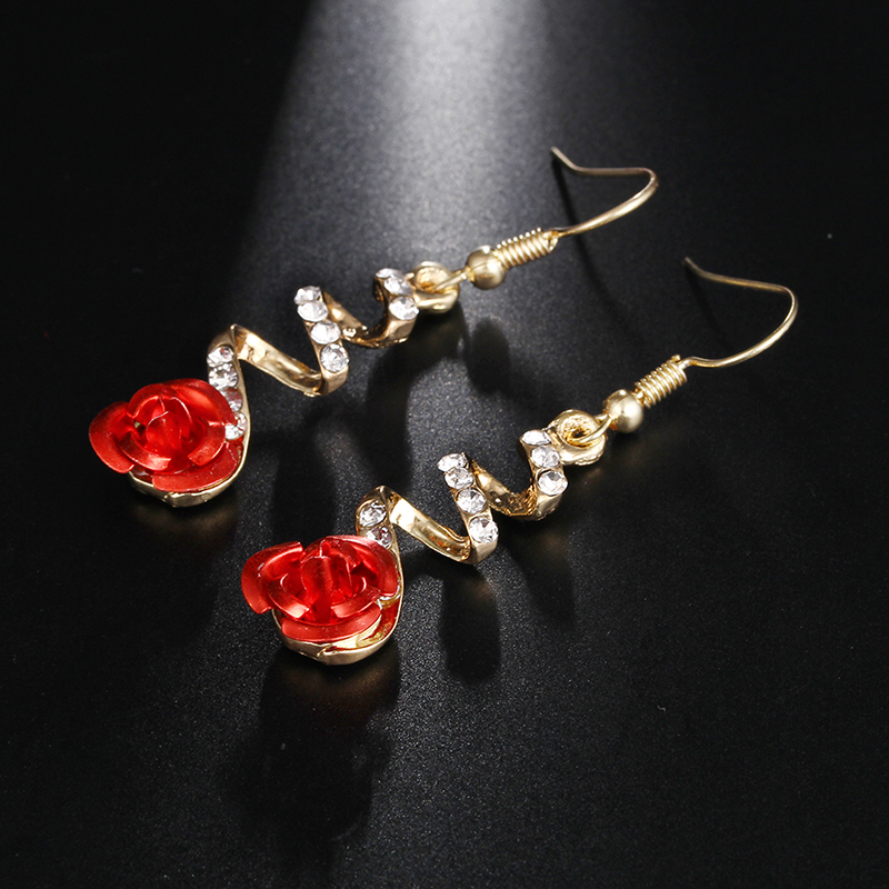 1bf70253 af50 4bf9 8f2d 627f9cd8f5db - Fashion Jewelry Ethnic Red Rose Drop Earrings Big Rhinestone Earrings Vintage For Women Rose Gold Spiral Dangle Earring
