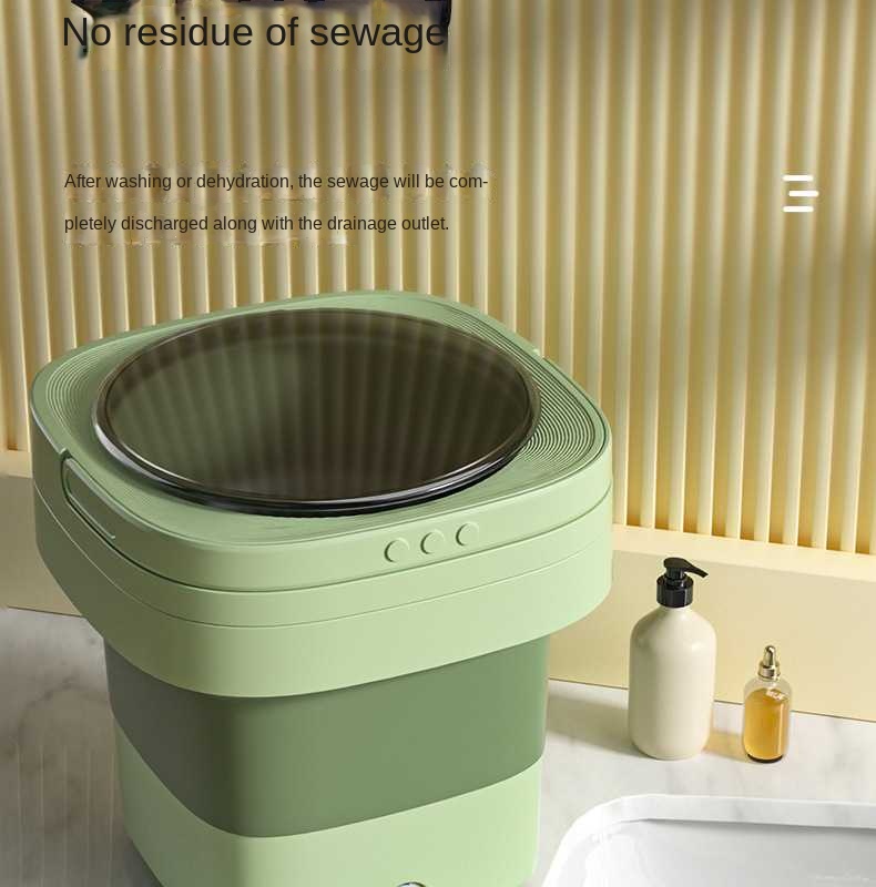 Portable folding mini washing machine with 5kg capacity and powerful decontamination, perfect for small spaces in the USA.
