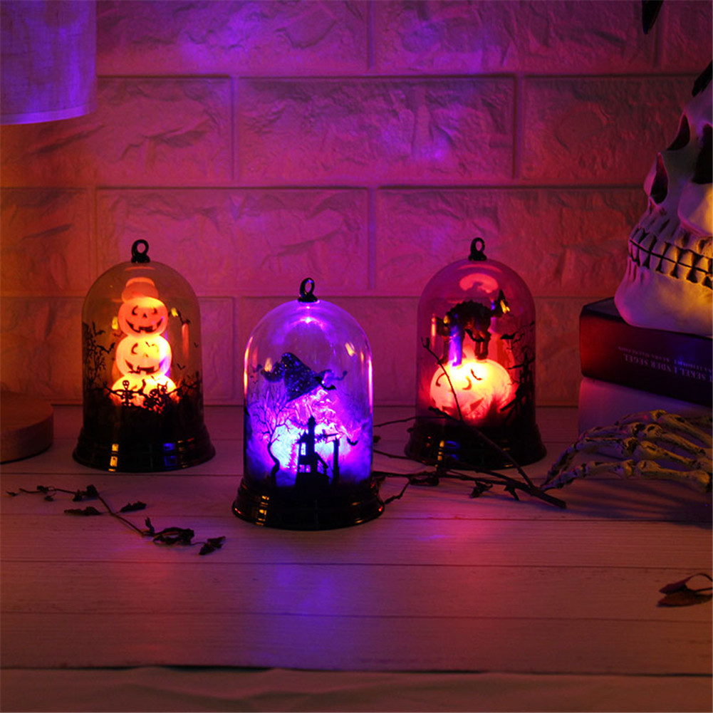 Halloween Pumpkin Lantern Witch Lantern Cat Lantern Candle light Party Home Decor Light Atmosphere Lights Halloween Party Lamp