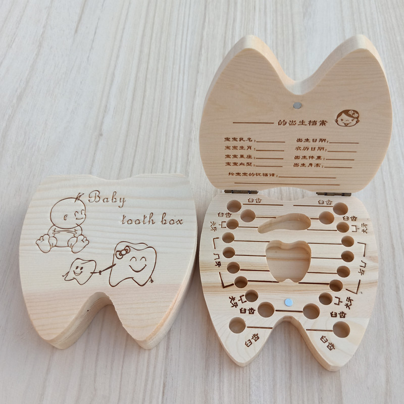 Tooth House Wooden Deciduous Tooth Box Lanugo Umbilical Cord Tooth ...