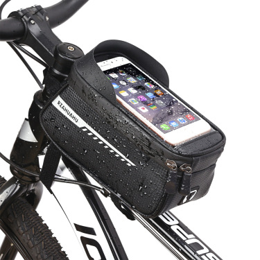 Waterproof Mountain Bike Top Tube Bag Cycling Saddle Bicycle Front Pipe Touch Screen Phone Pouch—1