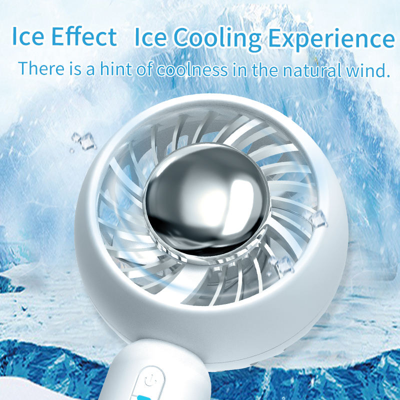 Handheld Fan With Ice Cooling Mode Portable Cooling Fan Rechargeable