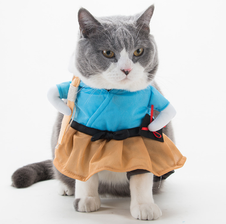 Funny Cat Costume Uniform Suit Cat Clothes Costume Puppy Clothes Dress ...