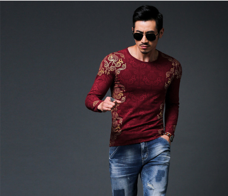 Gold Pattern Long Sleeves Shirt - CJdropshipping