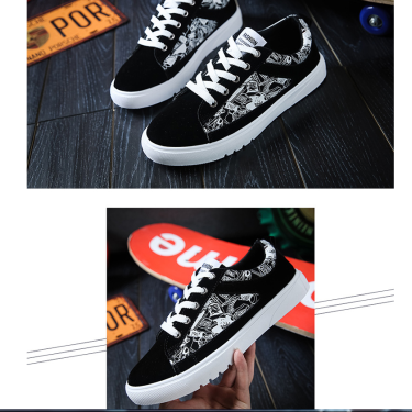 Autumn and winter new men's shoes fashion trend Korean men's shoes students low to help casual running shoes—1