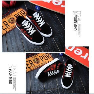 Autumn and winter new men's shoes fashion trend Korean men's shoes students low to help casual running shoes—2