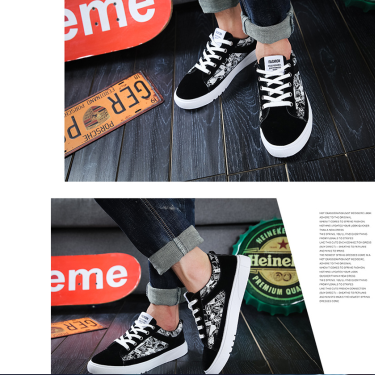 Autumn and winter new men's shoes fashion trend Korean men's shoes students low to help casual running shoes—3