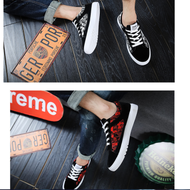 Autumn and winter new men's shoes fashion trend Korean men's shoes students low to help casual running shoes—7