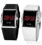 Men Women Casual Unisex White Black LED Digital Sports Wrist Watch Wristwatch Date Clock