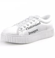 Fashion Custermized Pictures Low Style Creepers Shoes for Women