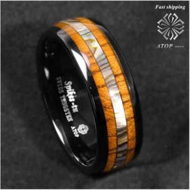 Black tungsten carbide ring—1