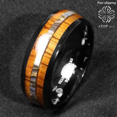 Black tungsten carbide ring—3