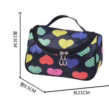Cute peach heart Korean fashion clutch bag handbag bag wash bag cosmetic bag rose red black—3