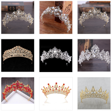 New Fashion Baroque Luxury Crystal AB Bridal Crown Tiara Light Gold Tiara Tiaras for Women Bride Hair Wedding Accessories—1