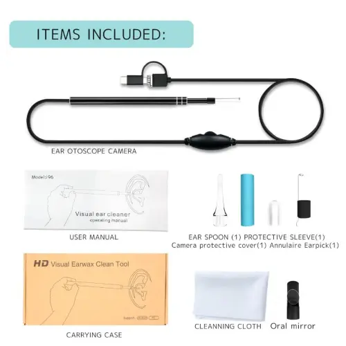 Style: Default - 3-in-1 USB&Android&Type-c Ear Cleaning Endoscope HD Visual Ear Spoon Multifunctional Earpick With Mini Camera Ear Health Care Cleaning Tool