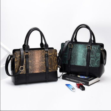 New female bag snake-print handbag large-capacity European and American style fan wear bag trend shoulder bag—1