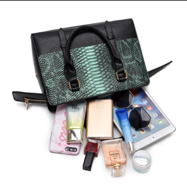 New female bag snake-print handbag large-capacity European and American style fan wear bag trend shoulder bag—2