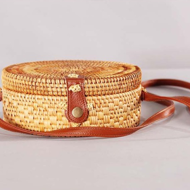 2021 INS CHIC Handmade Crossbody bags Bohemian Straw Bags for Women Little Circle Beach Handbags Summer Vintage Rattan Bag—5