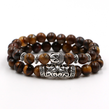 Natural stone set bracelets beads energy volcanic stone tiger eye beads bracelet—1