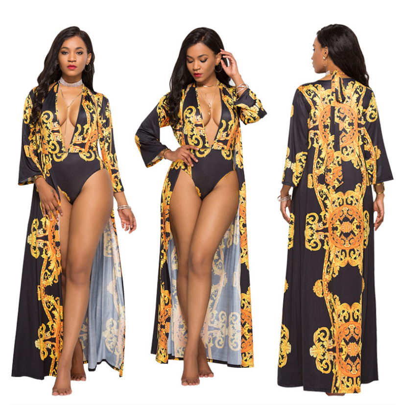 Printed cloak bikini - CJdropshipping