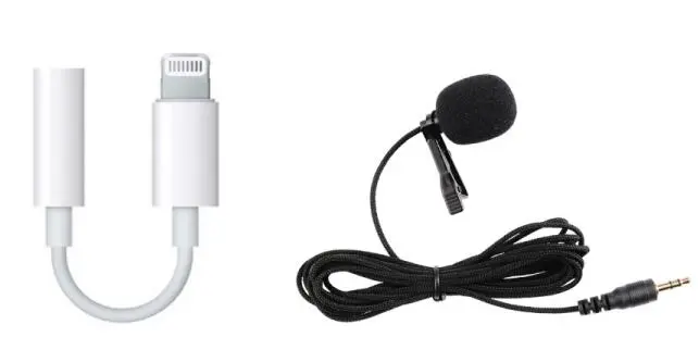 Color: Black+Adapter - Lavalier microphone, microphone, multi-function microphone