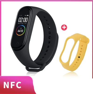 style: NFC 4+yellow - Global Version Xiaomi mi band 3 Fitness Tracker Smart Bracelet 0.78 OLED Touch Screen 50M Waterproof miband 3 Xiomi band 3