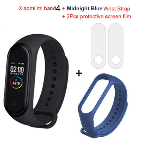 style: Bande 4+blue - Global Version Xiaomi mi band 3 Fitness Tracker Smart Bracelet 0.78 OLED Touch Screen 50M Waterproof miband 3 Xiomi band 3