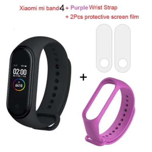 style: Bande 4+purple - Global Version Xiaomi mi band 3 Fitness Tracker Smart Bracelet 0.78 OLED Touch Screen 50M Waterproof miband 3 Xiomi band 3