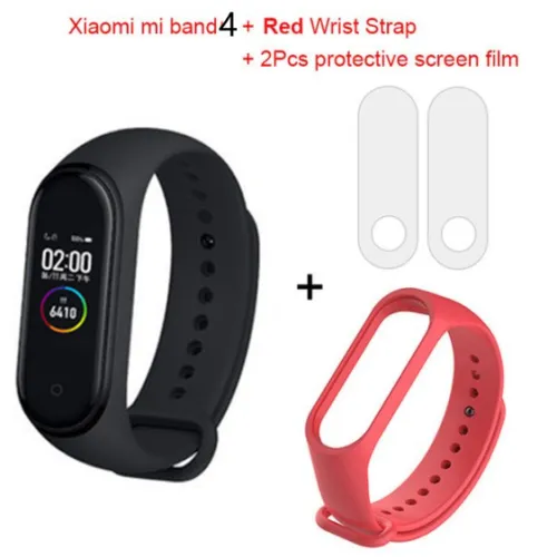 style: Bande 4+red - Global Version Xiaomi mi band 3 Fitness Tracker Smart Bracelet 0.78 OLED Touch Screen 50M Waterproof miband 3 Xiomi band 3