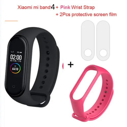 style: Bande 4 +pink - Global Version Xiaomi mi band 3 Fitness Tracker Smart Bracelet 0.78 OLED Touch Screen 50M Waterproof miband 3 Xiomi band 3