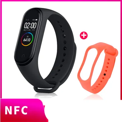 style: NFC 4+orange - Global Version Xiaomi mi band 3 Fitness Tracker Smart Bracelet 0.78 OLED Touch Screen 50M Waterproof miband 3 Xiomi band 3