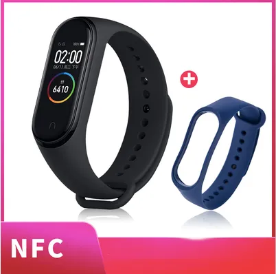 style: NFC 4+blue - Global Version Xiaomi mi band 3 Fitness Tracker Smart Bracelet 0.78 OLED Touch Screen 50M Waterproof miband 3 Xiomi band 3