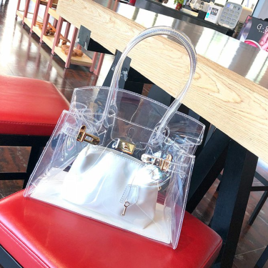 Transparent platinum handbag—1
