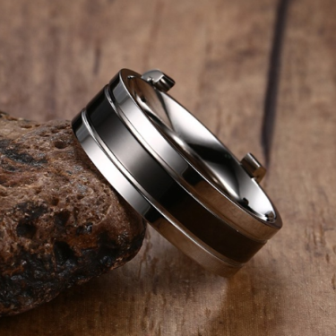 Tungsten carbide diamond ring, Men's fashion ring, Wedding ring—5