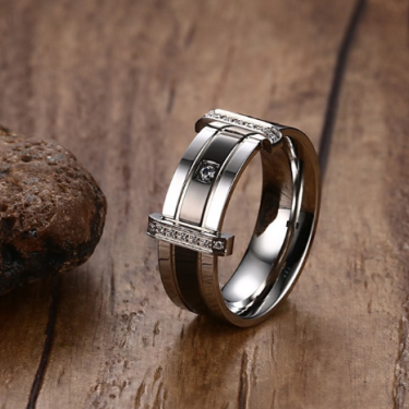 Tungsten carbide diamond ring, Men's fashion ring, Wedding ring—1