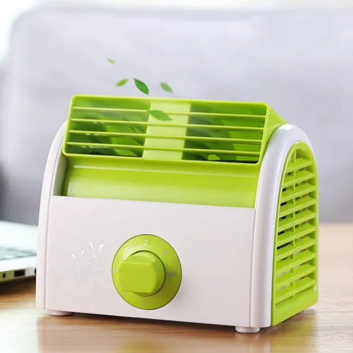 Color: Green - Elegant Portable Bladeless Fan (Strong Wind, Low Noise)