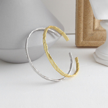 Irregular gold foil bangle bracelet—1